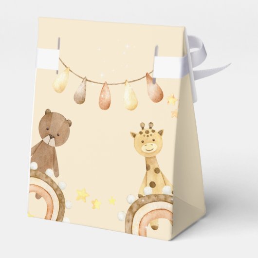 Boho schattig Beer- en Giraffe-kinderen van Birthd Bedankdoosjes (Achterkant)