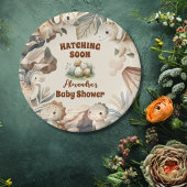 Boho Schattige Hatching Soon Dinosaur Baby shower Papieren Bordje