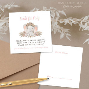 Boho Schattige Olifant Baby shower Boekaanvraag Informatiekaartje