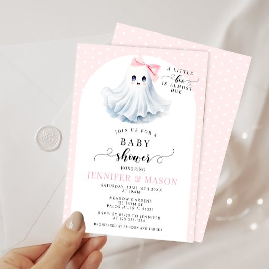 Boho Schattige Roze Kleine Boo Bow Baby Girl Showe Kaart