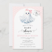 Boho Schattige Roze Kleine Boo Bow Baby Girl Showe Kaart (Voorkant)