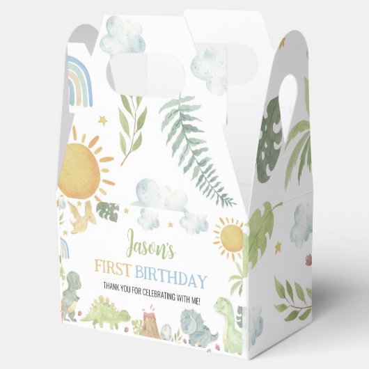 Boho Schattigee Dinosaurussen Eerste Verjaardagsgu Bedankdoosjes (Geopend)