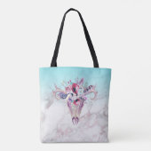 Boho schedel & Marmer Ombre Draagtas (Achterkant)