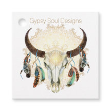 Boho schedel met veren