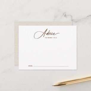 Boho Script Baby shower Advice Card Briefkaart