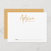 Boho Script Baby shower Advice Card Briefkaart (Voorkant / Achterkant)