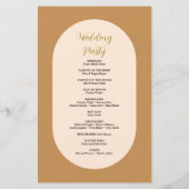 Boho Script Calligraphy Wedding Program (Achterkant)