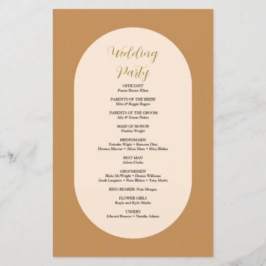 Boho Script Calligraphy Wedding Program (Achterkant)