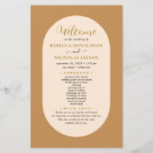 Boho Script Calligraphy Wedding Program (Voorkant)