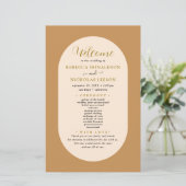 Boho Script Calligraphy Wedding Programme (Debout devant)