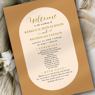 Boho Script Calligraphy Wedding Programme