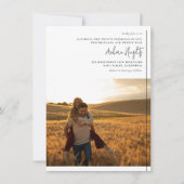 Boho Script & Classic Typography 2 Photos Wedding Kaart (Achterkant)