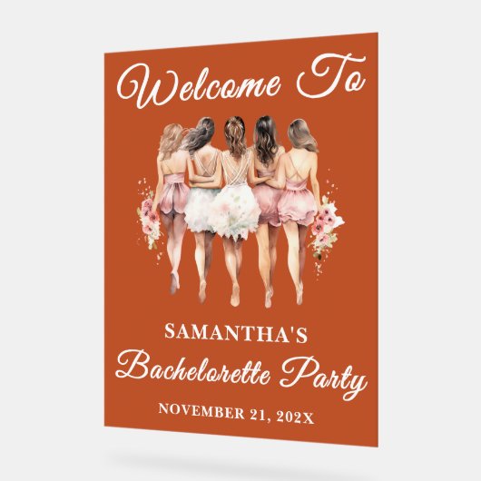 Boho Script Fall Bacheloro Party Bienvenue (Angle)