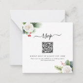 Boho Script Greenery QR Code Mariage Cartes RSVP (Devant)
