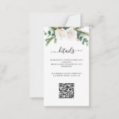 Boho Script Greenery Wedding Reception QR Code  Notitiekaartje (Voorkant)