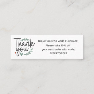 Boho script handgeschreven bedankt logo mini visitekaartje