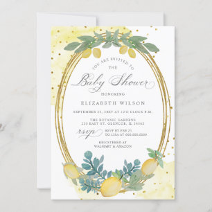 Boho Script Lemon Citrus Zomer Baby shower Kaart