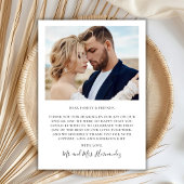 Boho Script moderne 2 Mariage photo Carte de remer