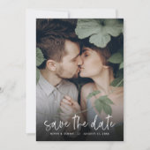 Boho Script Photo Overlay Save the Date (Voorkant)
