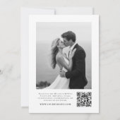 Boho Script QR Code Foto Bruiloft Kaart (Achterkant)