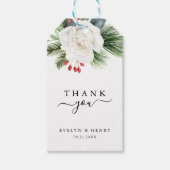 Boho Script Typografie Evergreen Wedding Bedankt Cadeaulabel (Voorkant)