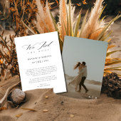 Boho Script We Tied The Knot Moderne Trouwfoto  Aankondiging
