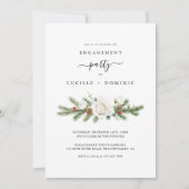 Boho Script Winter Evergreen Engagement Party Kaart (Voorkant)