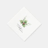 Boho Script Winter Greenery Evergreen Trouwpapier Servet (Hoek)