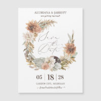 Boho séché Floral Pampas Herbe Automne Magnet