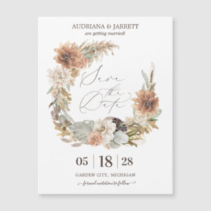 Boho séché Floral Pampas Herbe Automne Magnet