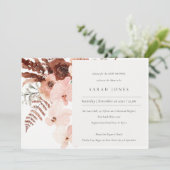 Boho séché rouille Blush Baby shower Invitation (Debout devant)