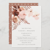 Boho séché rouille Blush Fern Mariage Invitation (Devant / Derrière)