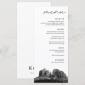 Boho Sedona Arizona Zwart & Wit Trouwdiner Menu (Voorkant / Achterkant)