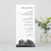 Boho Sedona Arizona Zwart & Wit Trouwdiner Menu (Staand voorkant)