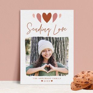 Boho Sending Love Foto Valentijnsdag Feestdagenkaart