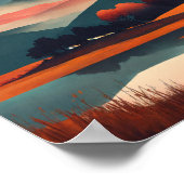 "Boho Serenity: Minimalistische bergvlucht" Poster (Hoek)