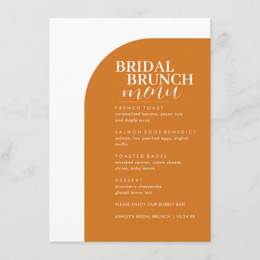 Boho Serif Minimal Text Bridal Brunch Menu (Voorkant)