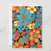 Boho Seventies Retro Bloemenbruiloft Save The Date (Achterkant)