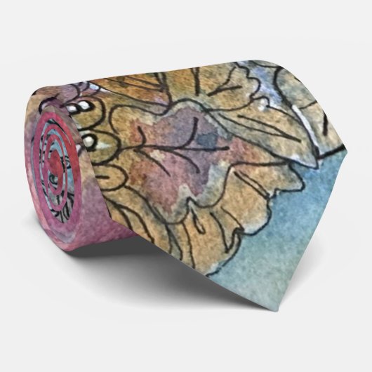 Boho Shabby Chic Flower Garden Waterverf Stropdas (Opgerold)