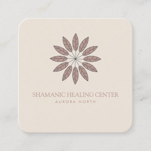 Boho Shamanic Healing Custom Name Vierkante Visitekaartje (Voorkant)