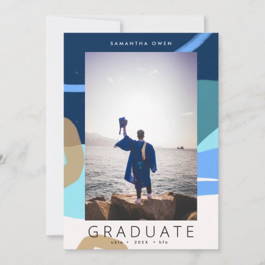 Boho Shapes Modern Photo School Afstudeerder Aankondiging (Voorkant)