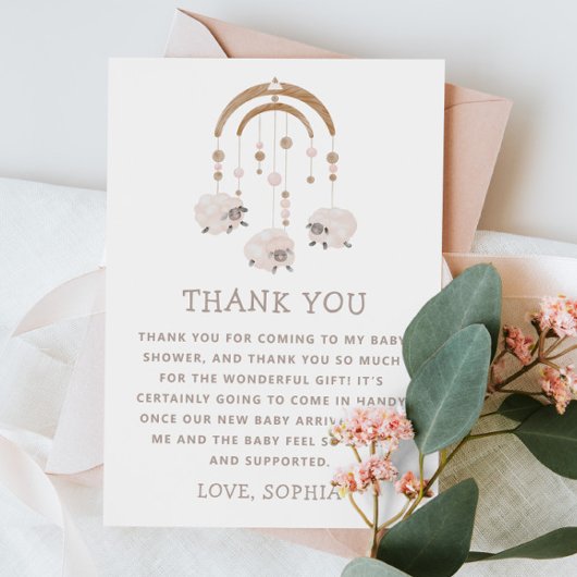 Boho Sheep Mobile | Kaart met neutraal Baby shower