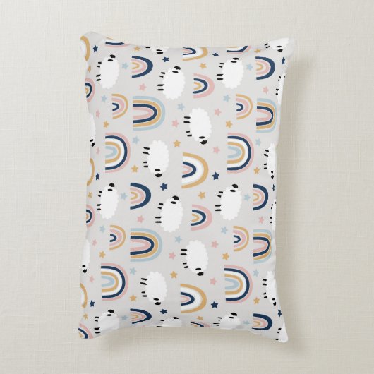 Boho Sheep Rainbow Print Accent Kussen (Achterkant (Verticaal))