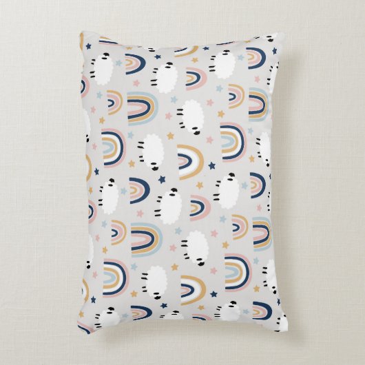 Boho Sheep Rainbow Print Accent Kussen (Voorkant(Verticaal))