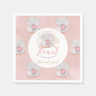 Boho Shell Roze Parel Oceaan Baby shower Servet