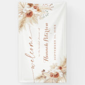 Boho Shower Pampas Grass Welcome Sign Banner (Verticaal)