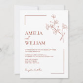 Boho Sienna Terracotta Faire-part de mariage Flora (Devant)