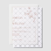 Boho Sienna Terracotta Floral Wedding Vellum Uitnodigingen (Offset (Uitnodiging))