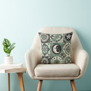Boho Sierkussen Maan en geometrisch accent