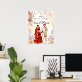 Boho Sikh trouwteken Sikh paar welkom teken Poster (Thuiskantoor)